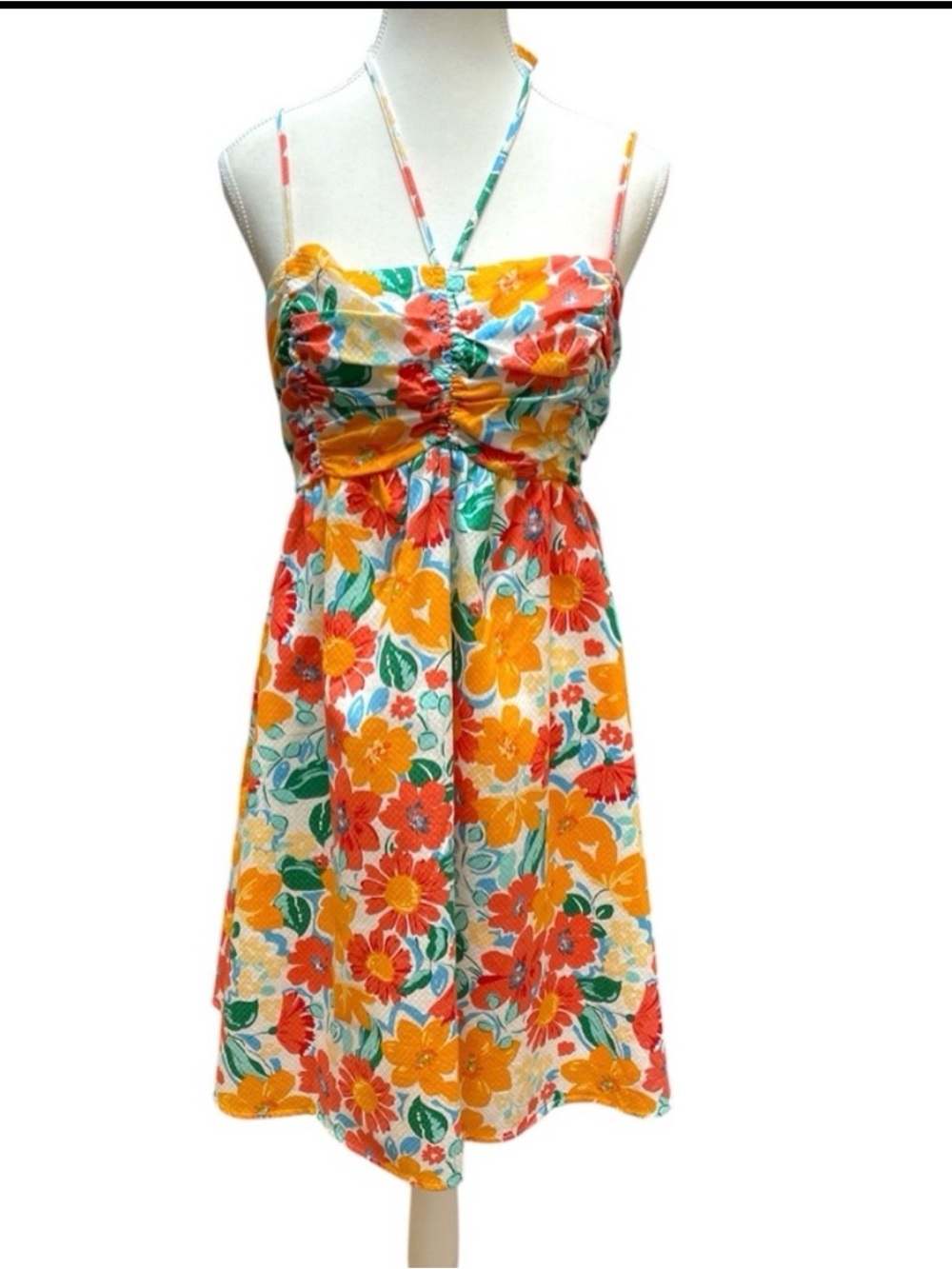 NWT Tropical Floral Mini Dress - Yellow, Pink, Green XL